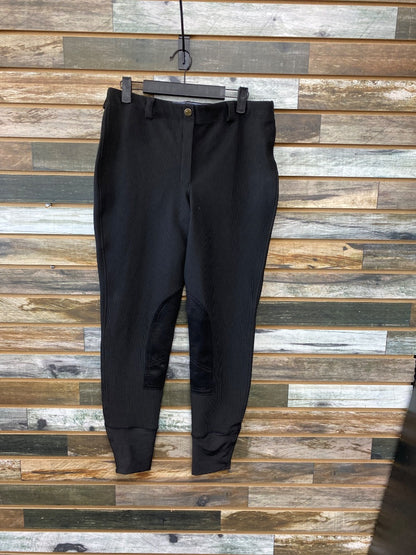 USED Tuff Rider Ladies English Breeches Knee Patch 32 Black