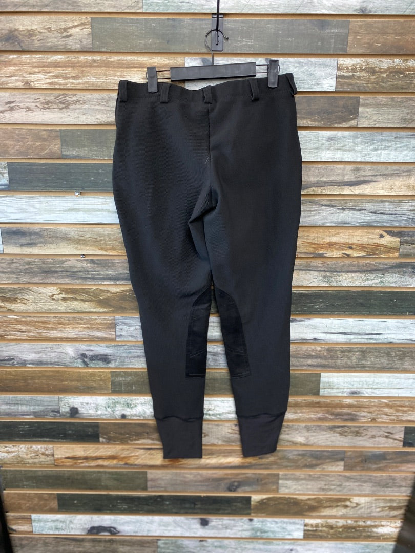 USED Tuff Rider Ladies English Breeches Knee Patch 32 Black