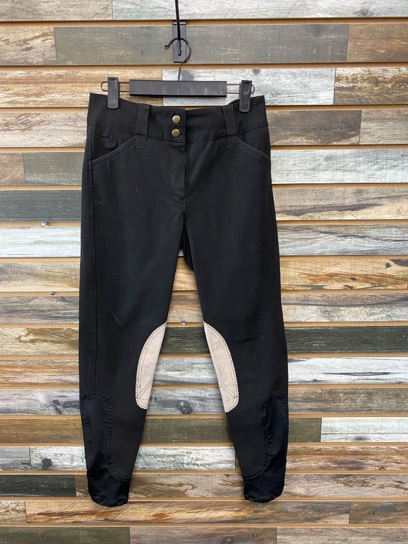 USED Piper by SmartPak Ladies English Breeches Kneepatch 28R Black