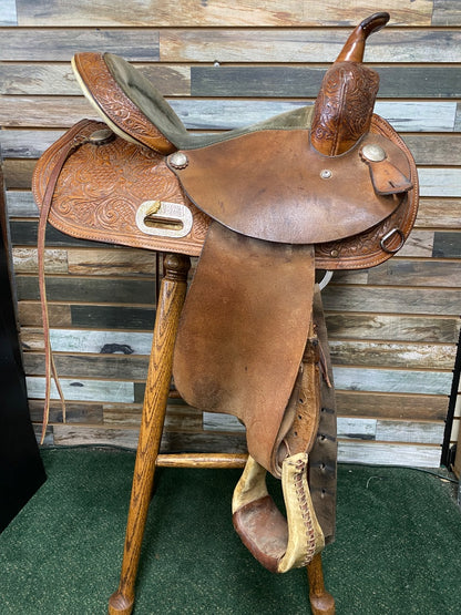 USED Circle Y Barrel Saddle 14" Seat 6.5" Gullet ultra light oil