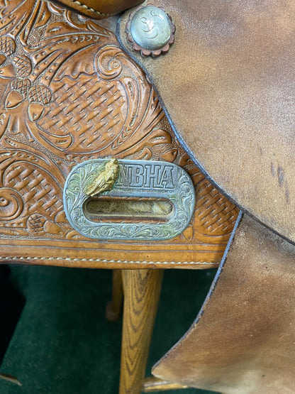 USED Circle Y Barrel Saddle 14" Seat 6.5" Gullet ultra light oil
