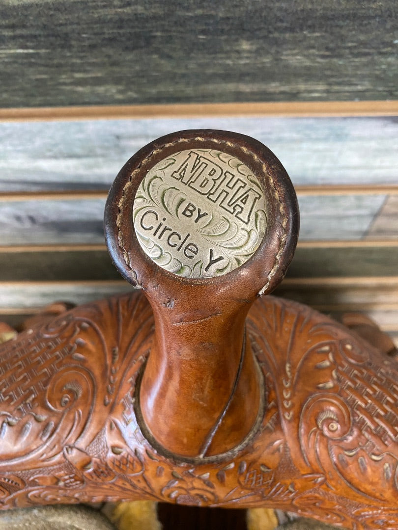USED Circle Y Barrel Saddle 14" Seat 6.5" Gullet ultra light oil