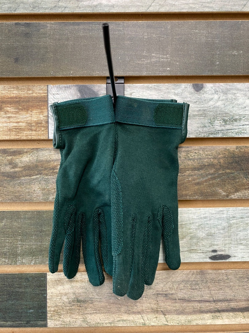 USED Green Riding Gloves with Silicone Hand Grip | Large