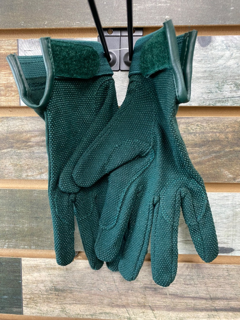 USED Green Riding Gloves with Silicone Hand Grip | Large