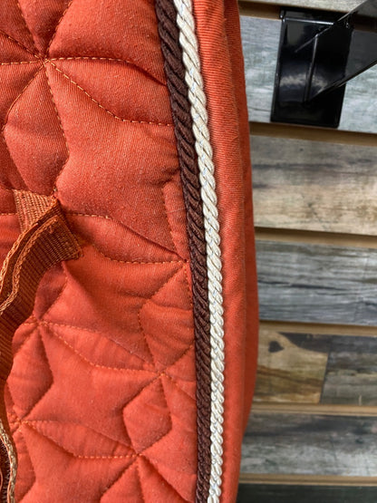 USED Roma AP English Saddle Pad AP Rust w/Brown/Cream Roping trim