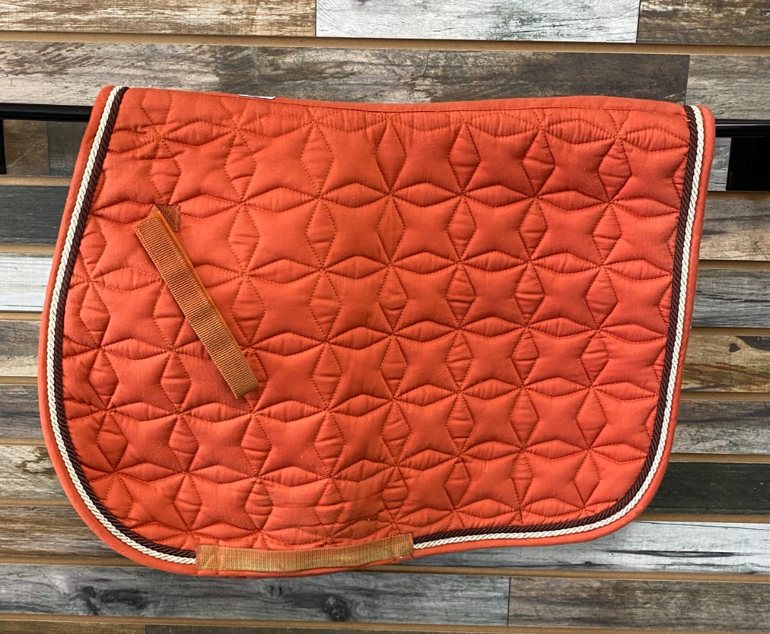USED Roma AP English Saddle Pad AP Rust w/Brown/Cream Roping trim