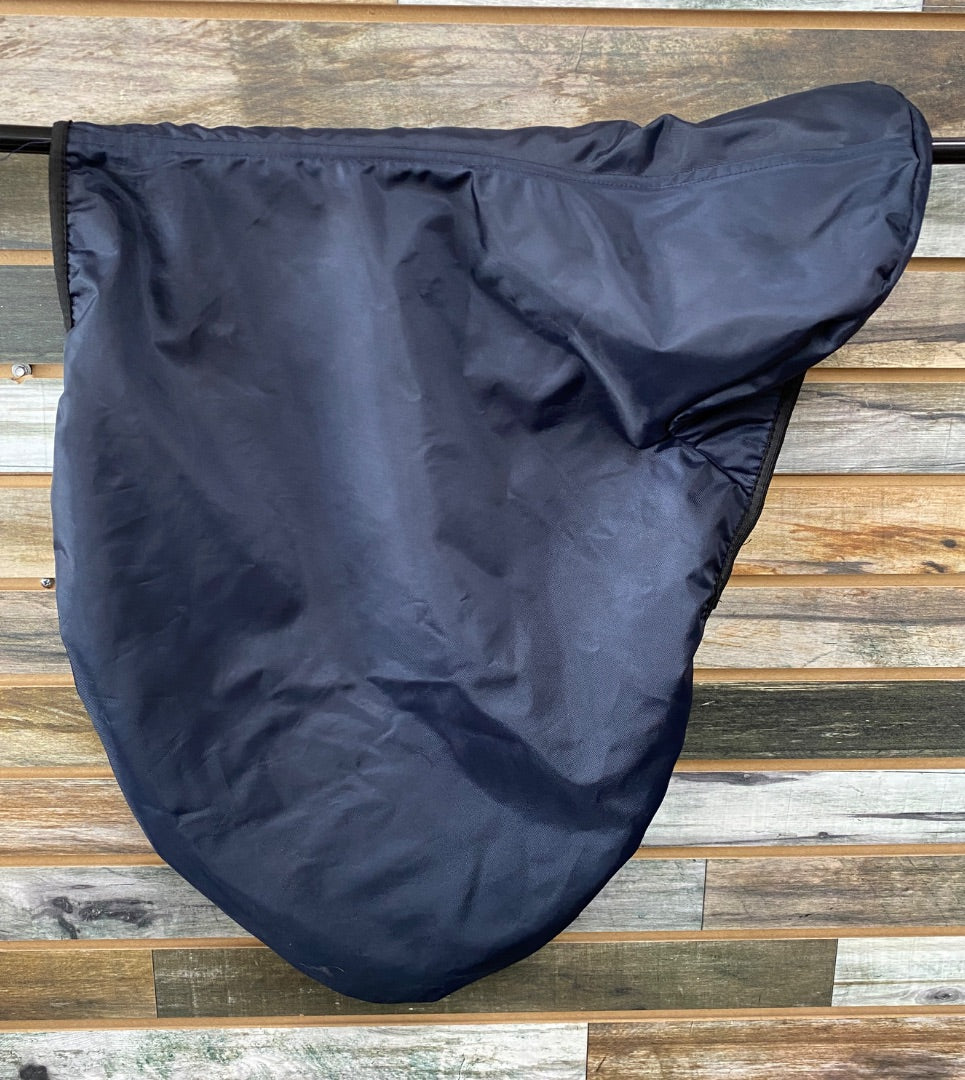 USED  Fleece Lined Hunter/Jumper Saddle Cover 16" and smaller Navy Blue/Plaid interior