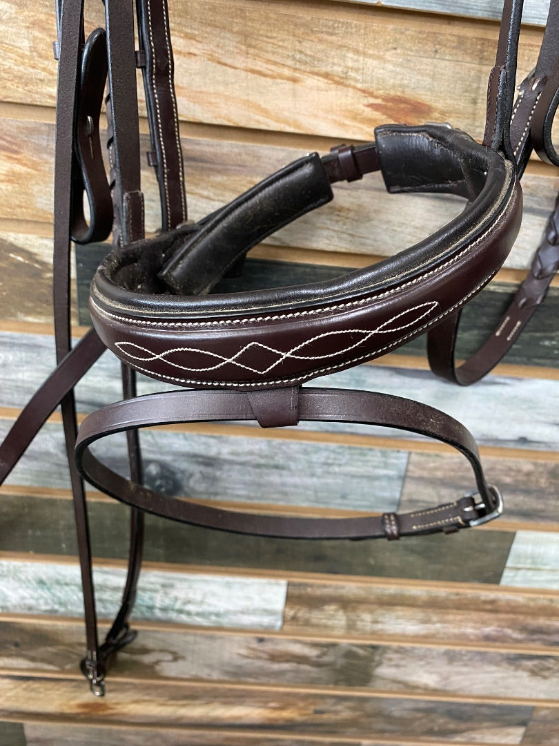 USED Grewal Equestrian Munich Square Raised Bridle with Reins | Oversize (L)
