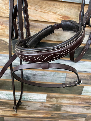 USED Grewal Equestrian Munich Square Raised Bridle with Reins | Oversize (L)