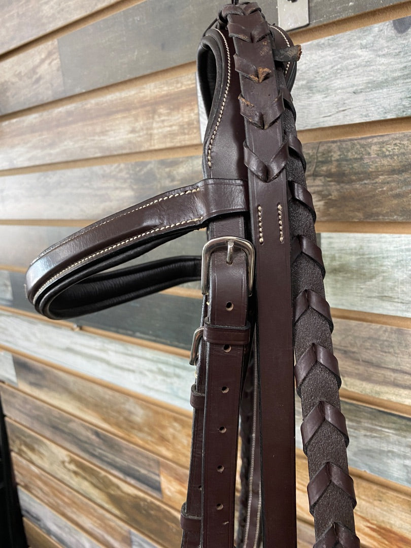 USED Grewal Equestrian Munich Square Raised Bridle with Reins | Oversize (L)