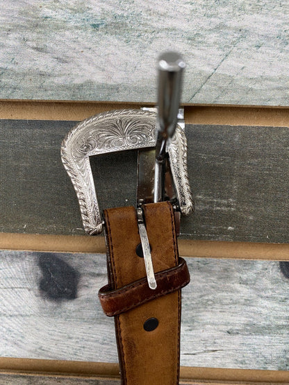USED Tony Lama Broke In Leather Belts 44 Light Oil | Patterned
