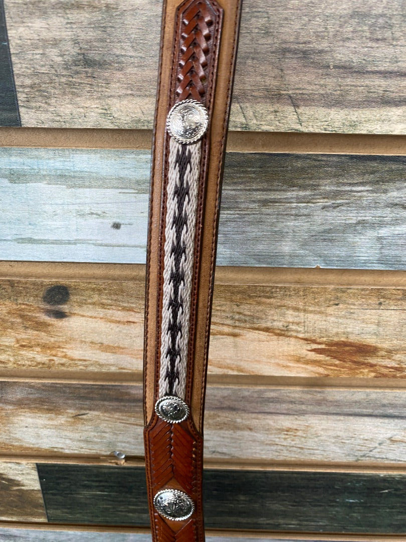 USED Tony Lama Broke In Leather Belts 44 Light Oil | Patterned
