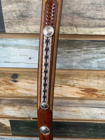 USED Tony Lama Broke In Leather Belts 44 Light Oil | Patterned
