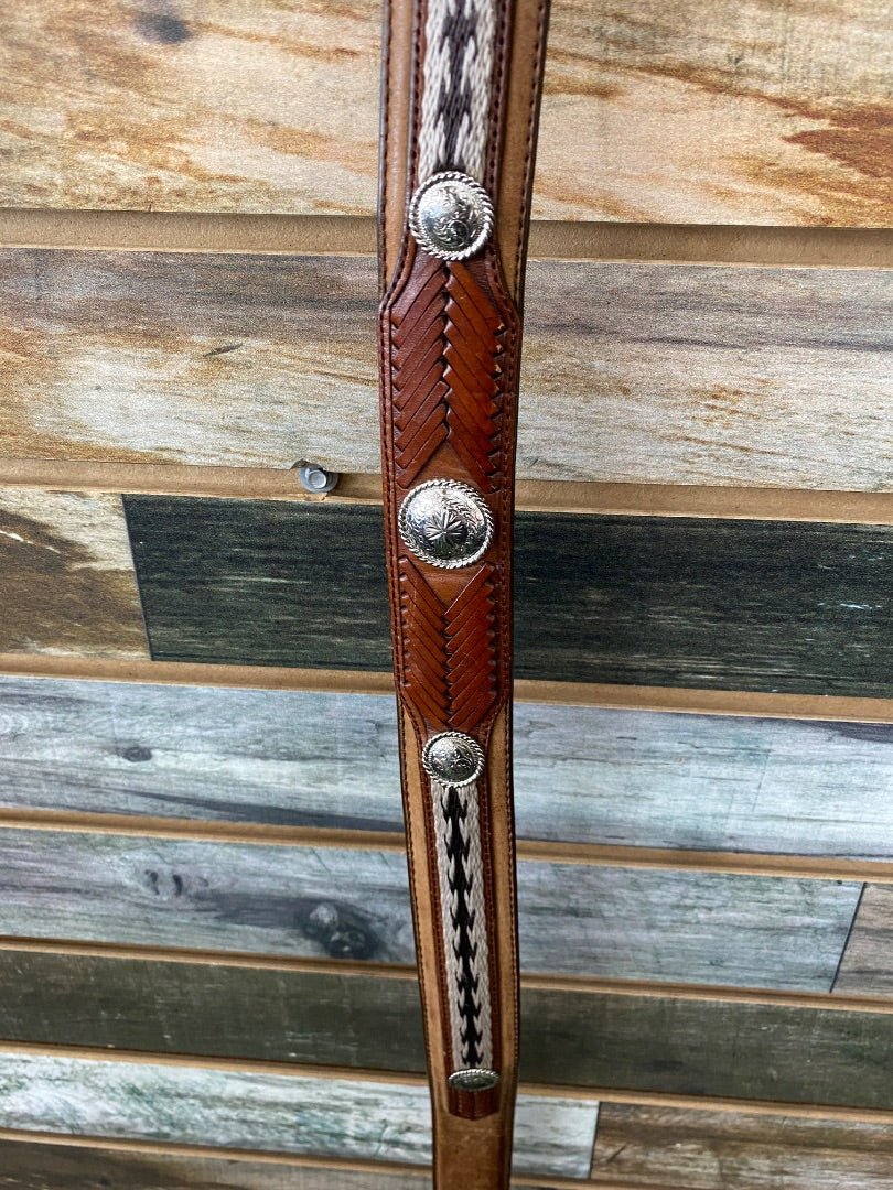 USED Tony Lama Broke In Leather Belts 44 Light Oil | Patterned