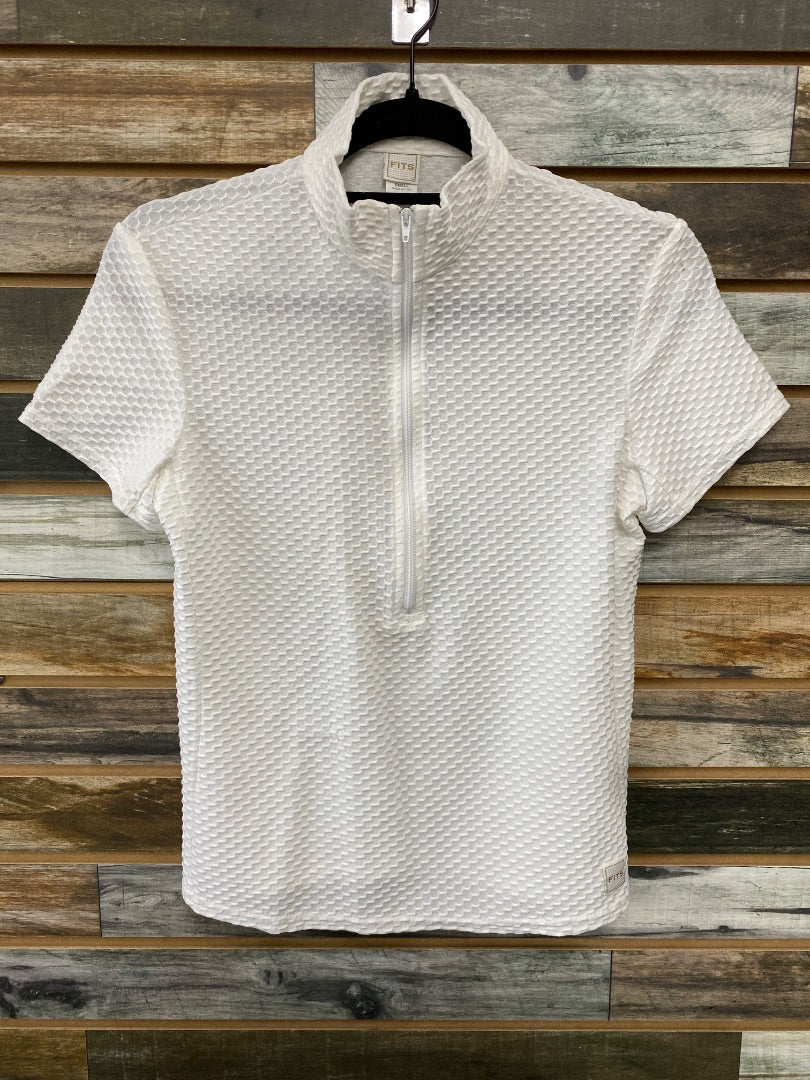USED FITS Ladies English Show Shirt Small White (Textured)
