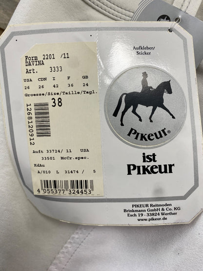 USED Pikeur Full Leather Seat Breeches 38 White