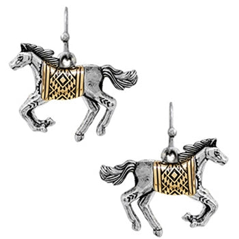 Wyo Horse Jewelry - Southwestern Horse Earrings - Two-Tone - Package (3)