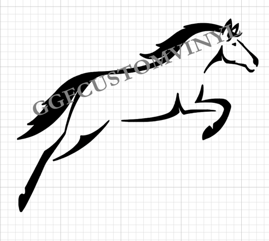 GGF Jumping Horse Outline Decal