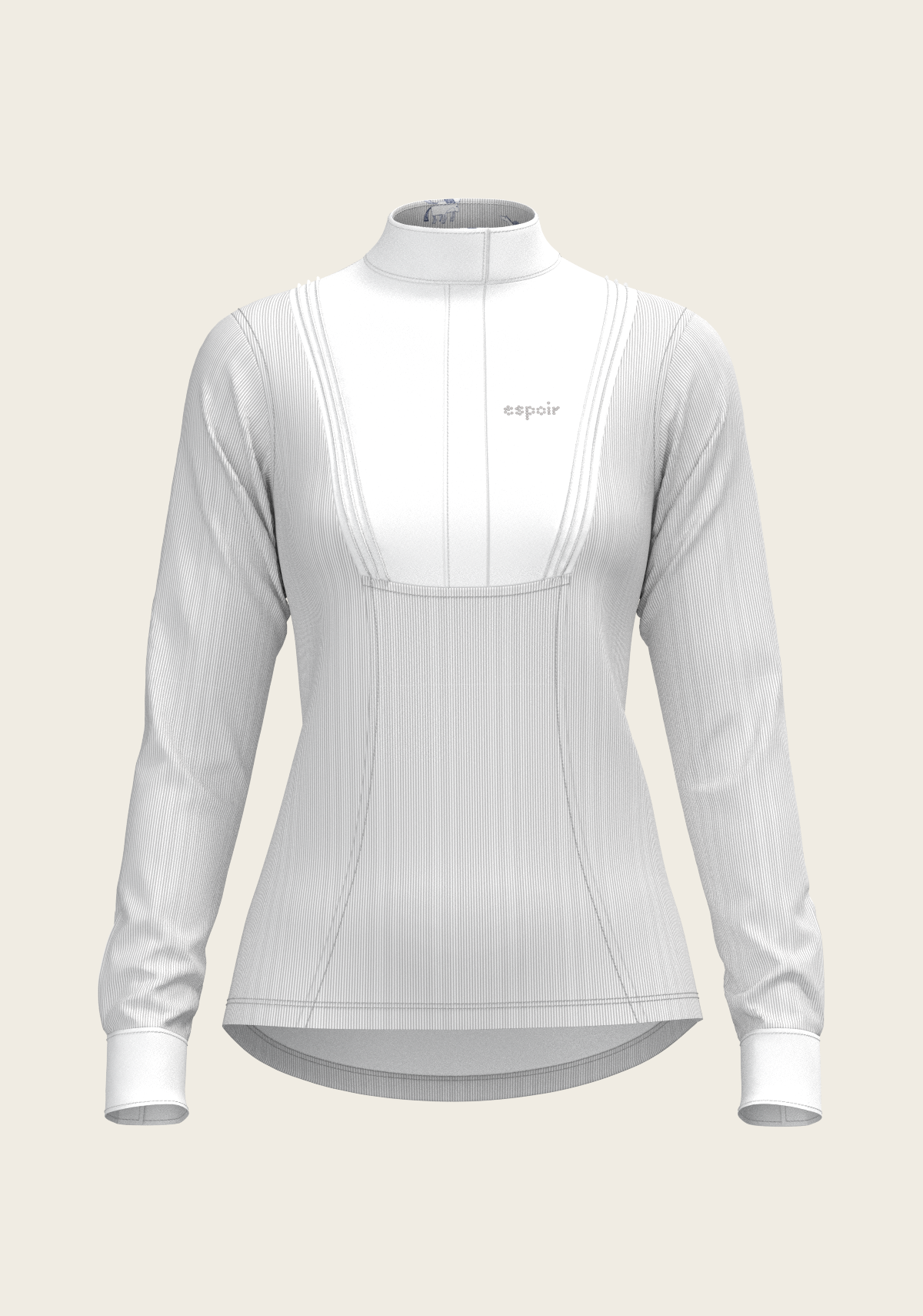  Stripes in Grey Short Pleated Long Sleeve Show Shirt