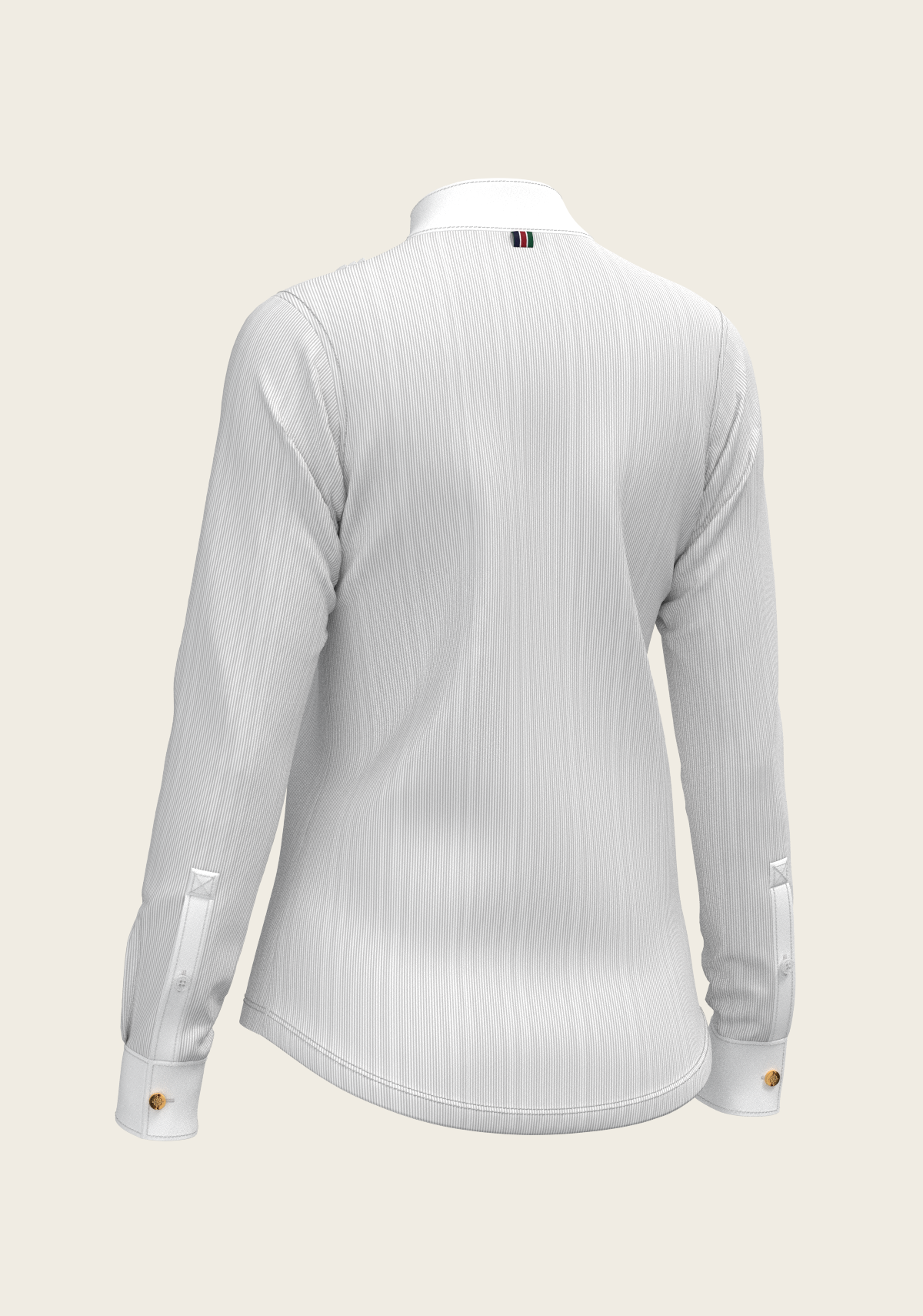  Stripes in Grey Short Pleated Long Sleeve Show Shirt