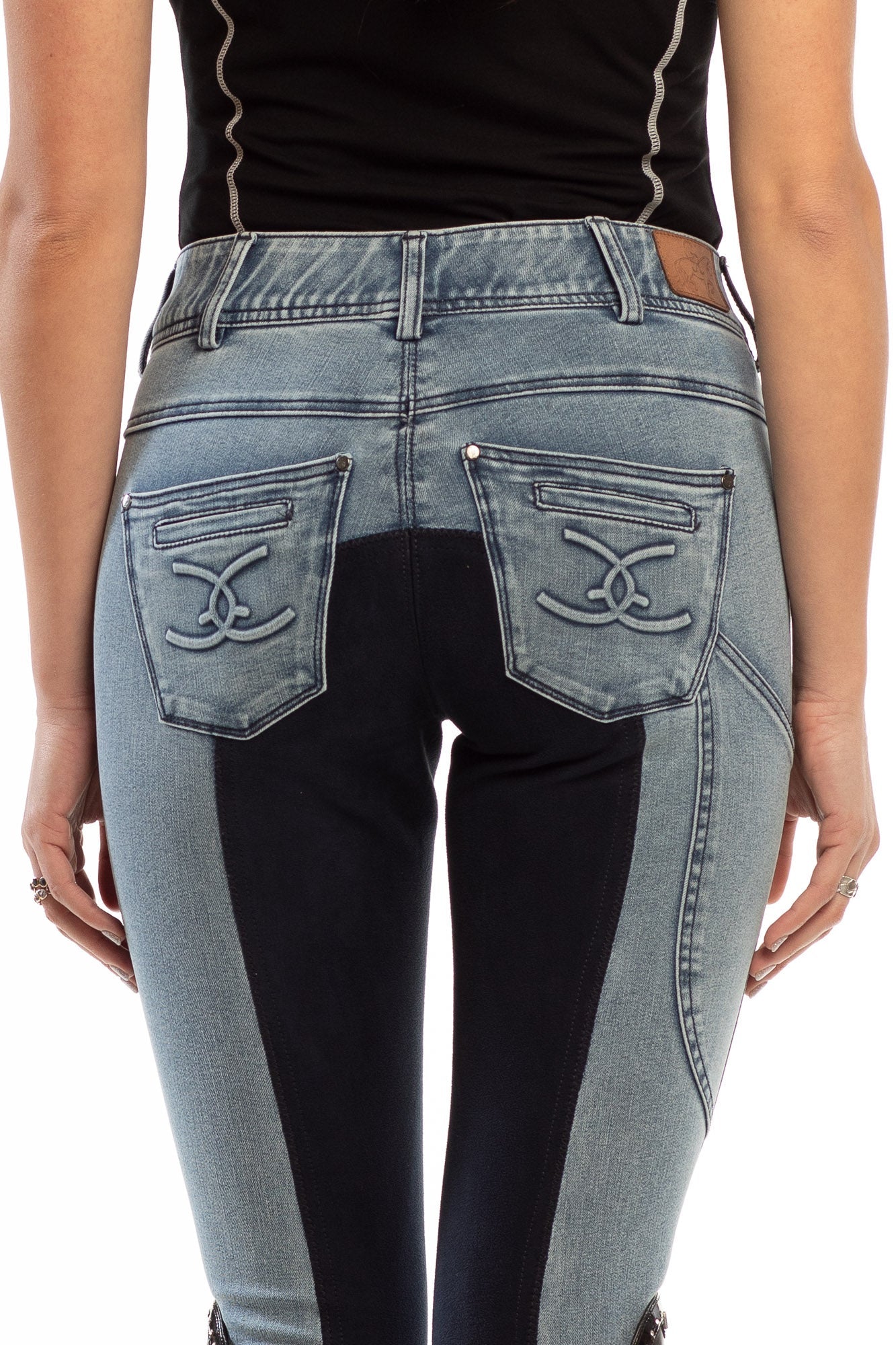 NEW Goode Rider Equestrian Jean - Full Seat with Cell Phone Pocket | 4-way stretch - Faded Blue