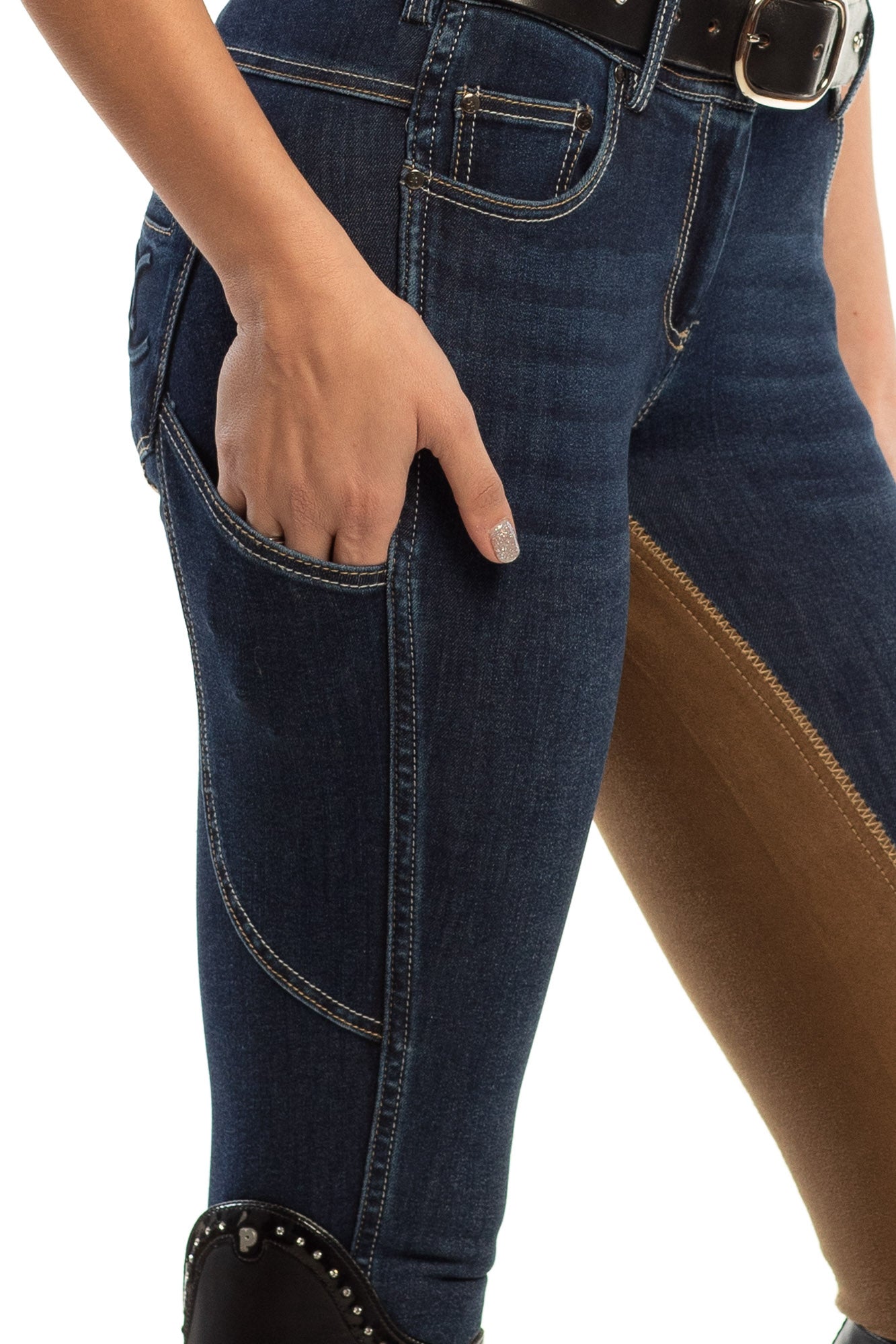 NEW Goode Rider Equestrian Jean - Full Seat with Cell Phone Pocket | 4-way stretch - Vintage Wash