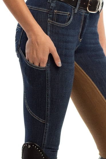 NEW Goode Rider Equestrian Jean - Full Seat with Cell Phone Pocket | 4-way stretch - Vintage Wash