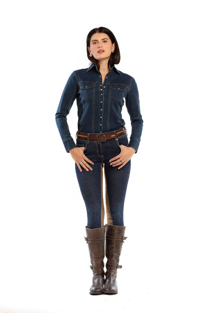 NEW Goode Rider Equestrian Jean - Full Seat with Cell Phone Pocket | 4-way stretch - Vintage Wash