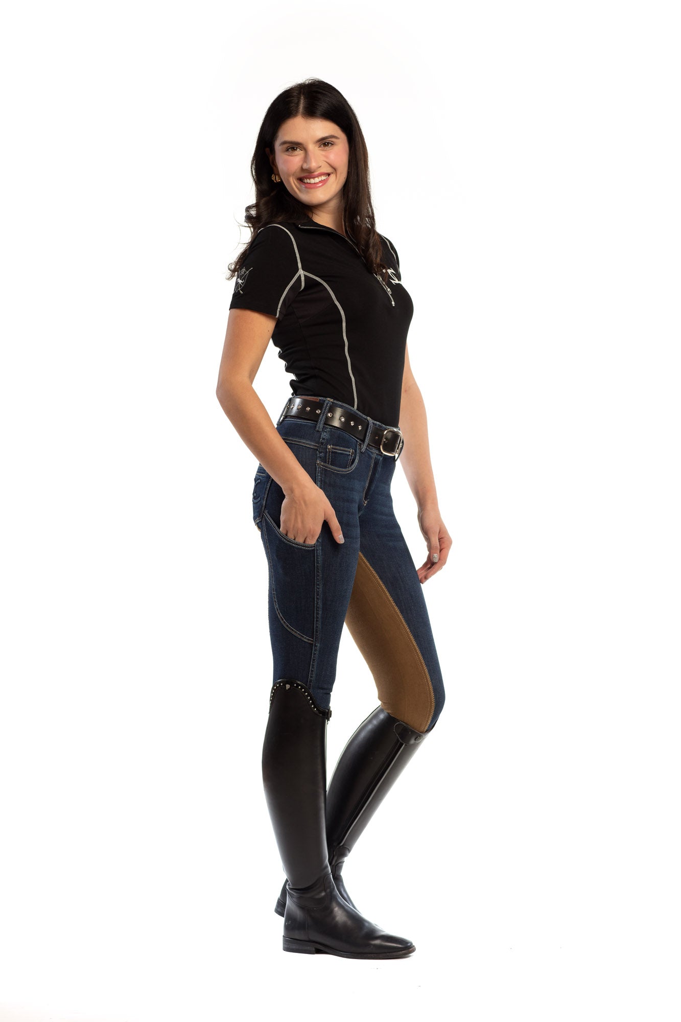 NEW Goode Rider Equestrian Jean - Full Seat with Cell Phone Pocket | 4-way stretch - Vintage Wash