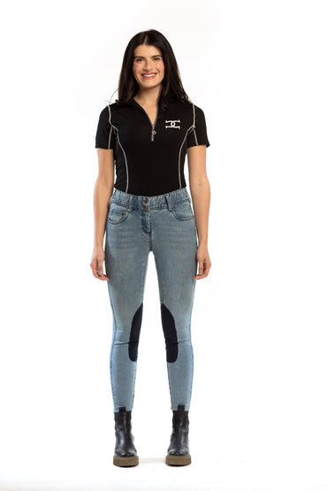 NEW Goode Rider Equestrian Jean - Knee Patch with Cell Phone Pocket - Faded Blue