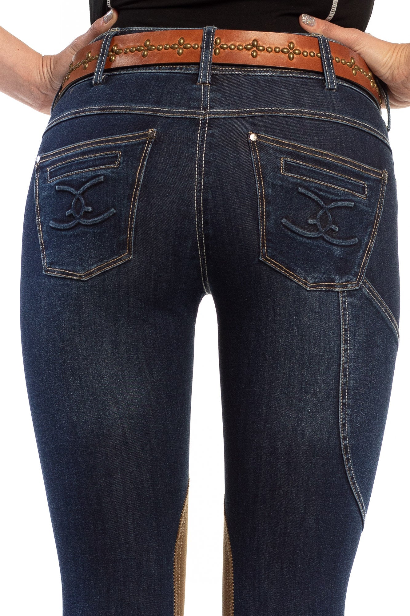 NEW Goode Rider Equestrian Jean - Knee Patch with Cell Phone Pocket - Vintage Wash