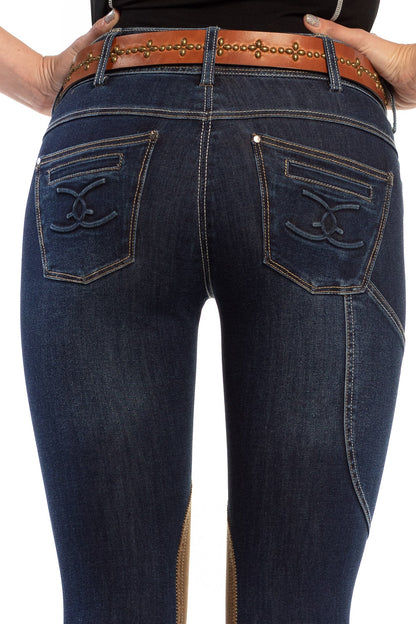 NEW Goode Rider Equestrian Jean - Knee Patch with Cell Phone Pocket - Vintage Wash