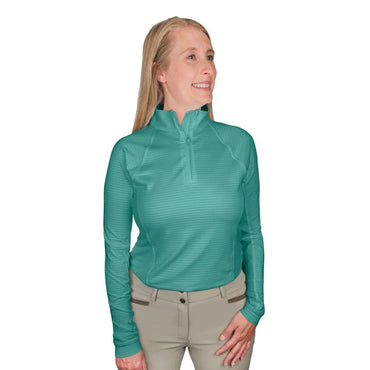 Ladies Ovation® Quarter Zip Textured Long Sleeve Sun Shirt