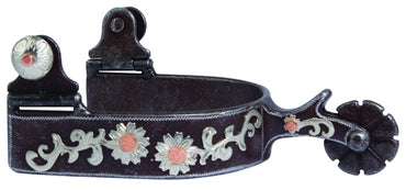 Professional's Choice Women's Black Spur with Small Flower Accents