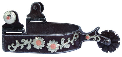 Professional's Choice Women's Black Spur with Small Flower Accents