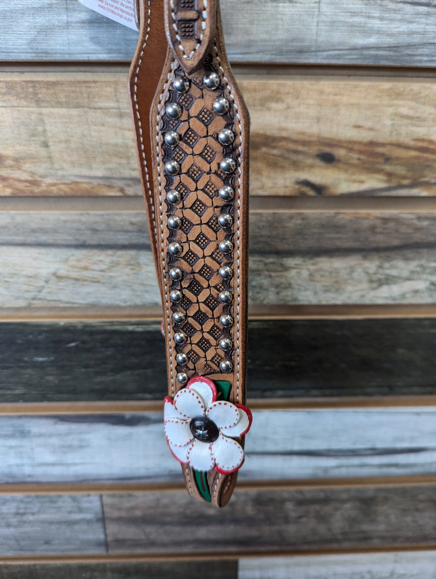 3D White Poppy Headstall