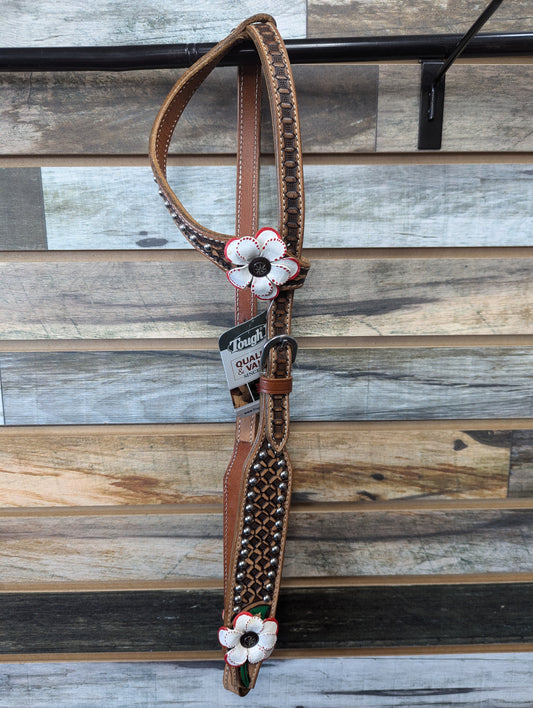 3D White Poppy Headstall