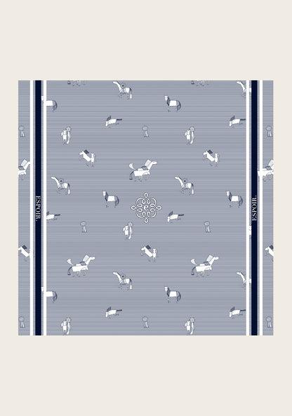  Navy Stripes Square Scarf