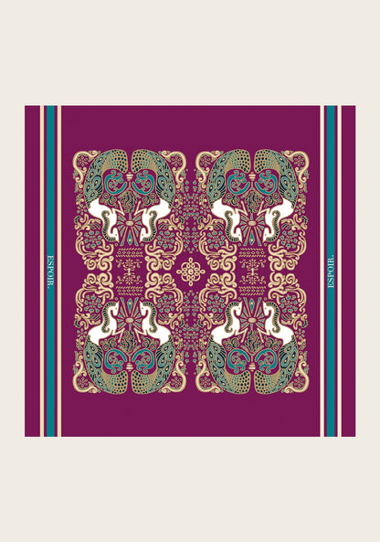 Mermaid Horses on Berry Square Scarf