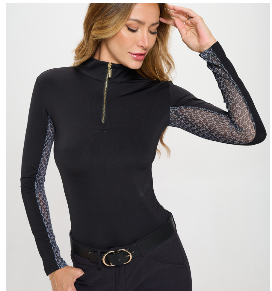 Signature Dancing Equestrian Sunshirt Black/Tan