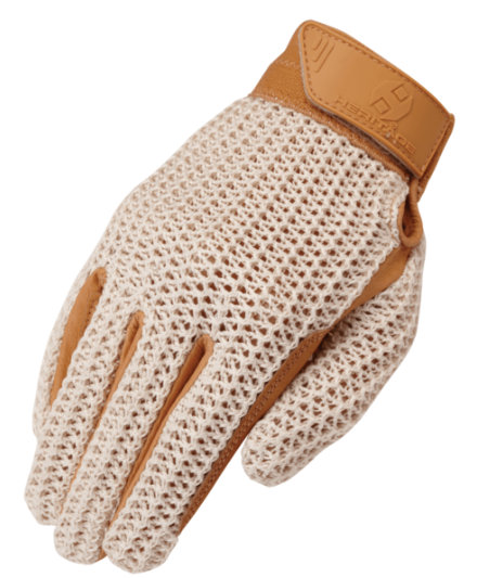 Crochet Riding Glove Tan 7