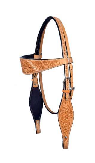Hilason Western Black Floral Headstall
