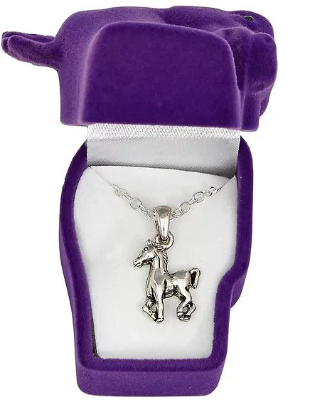 AWST International Prancing Pony Necklace with Horse Head Gift Box