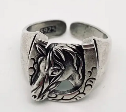 Vintage Horseshoe Horse Head Ring