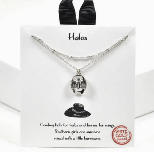 Halos Dainty Cowboy Hat Double Layer Necklace