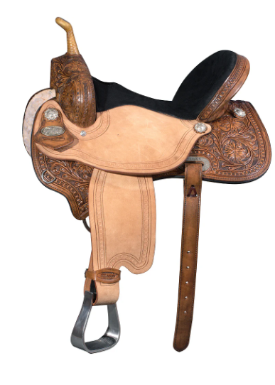 Hilason American Leather Flex Barrel/Trail Saddle