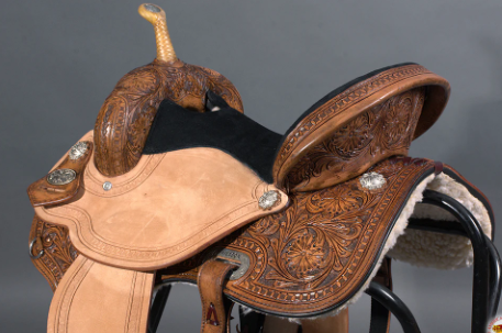 Hilason American Leather Flex Barrel/Trail Saddle