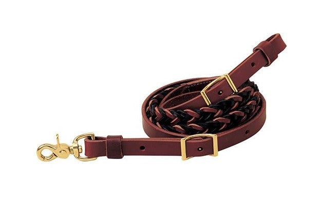 Weaver Two-Tone Latigo Leather 5-Plait Roper Rein, 3/4" x 8'