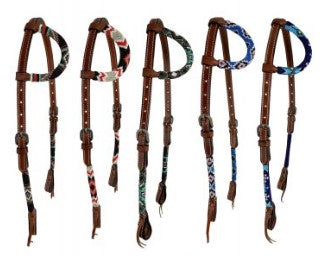 Shiloh Beaded One Ear Medium Oil Headstall