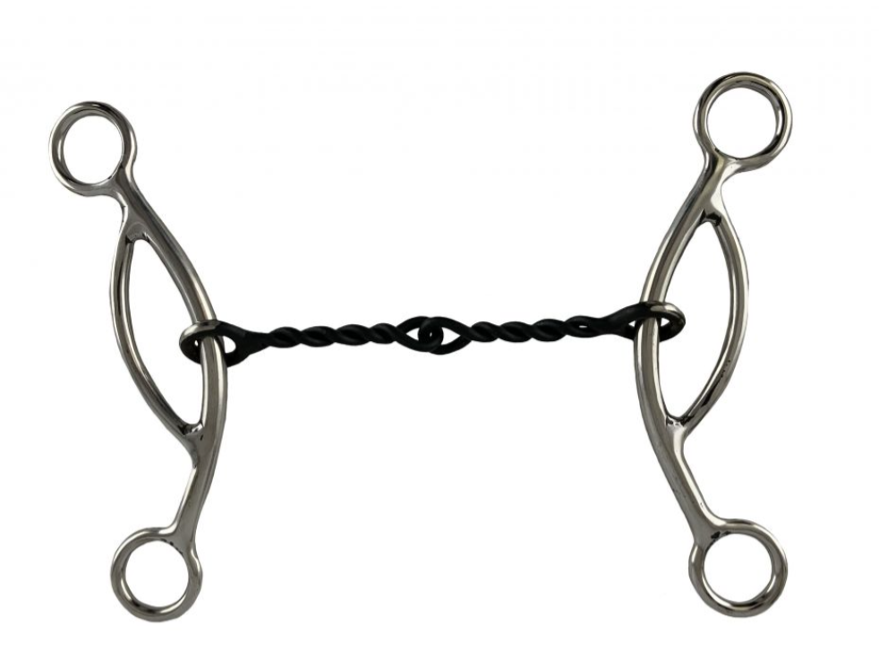 Showman 5" Stainless Steel Sweet Iron, Broken Twisted Chain Mouth with Sliding Gag